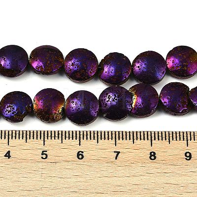 Electroplated Natural Lava Rock Beads Strands G-K388-01C-1