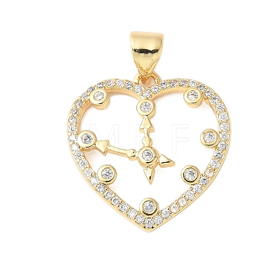 Brass Micro Pave Cubic Zirconia Pendants KK-D357-10B-G-1