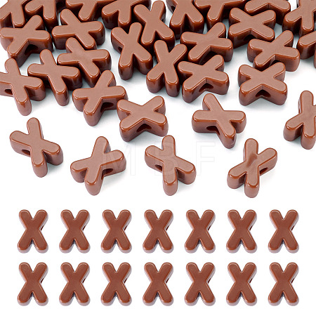 Opaque Acrylic European Beads OACR-TAC0019-006X-1