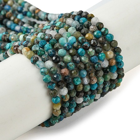 Natural Chrysocolla Beads Strands G-Z034-A03-01-1