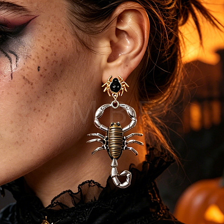 Punk Halloween Zinc Alloy Enemal Stud Dangle Earrings for Women WG4F29B-03-1