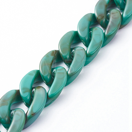 Handmade Acrylic Curb Chains X-AJEW-JB00679-01-1
