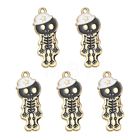 5Pcs Alloy Enamel Pendants ENAM-YW0001-49B-1