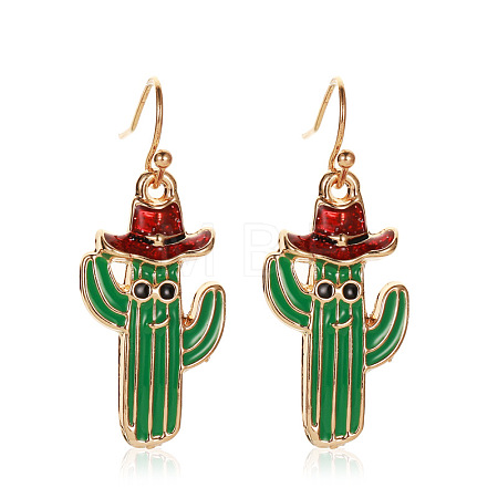 Alloy Enamel Dangle Earrings FS-WG66691-04-1