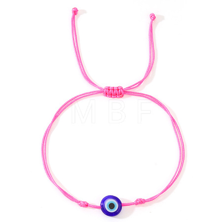 Glass Evil Eye Bead Braided Bracelets SG7290-8-1