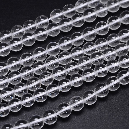 Round Natural Grade AA Quartz Crystal Beads Strands X-G-H1648-8mm-01N-AA-1