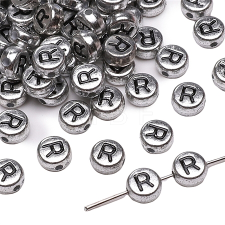 50Pcs Silver Plating Acrylic Beads PW-WG2E8AD-09-1