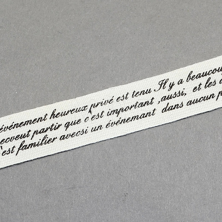 Words Printed Cotton Ribbon OCOR-S026-21-1