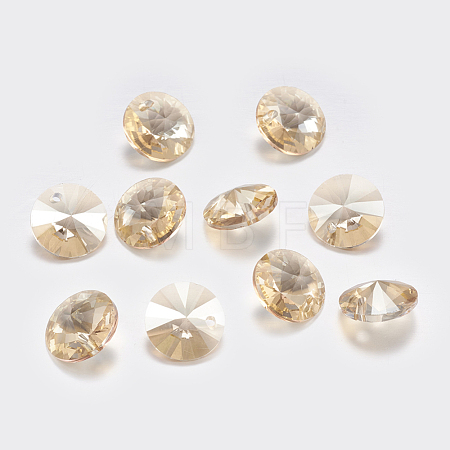 Faceted Glass Rhinestone Charms RGLA-F049-6mm-001GS-1