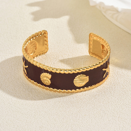 French Style Stainless Steel Open Cuff Bangles for Women ZC8481-2-1