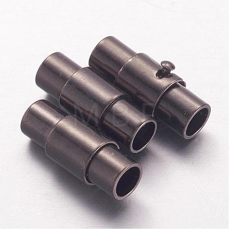 Brass Locking Tube Magnetic Clasps KK-MC078-B-1