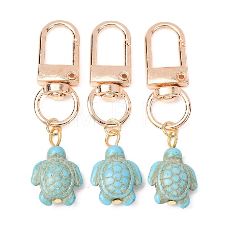 20Pcs Sea Turtle Synthetic Turquoise Pendant Decorations HJEW-CP00071-1