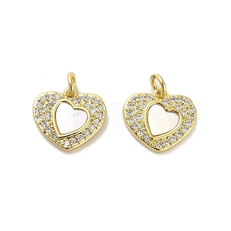 Brass Micro Pave Clear Cubic Zirconia Pendants KK-K365-04B-G-1