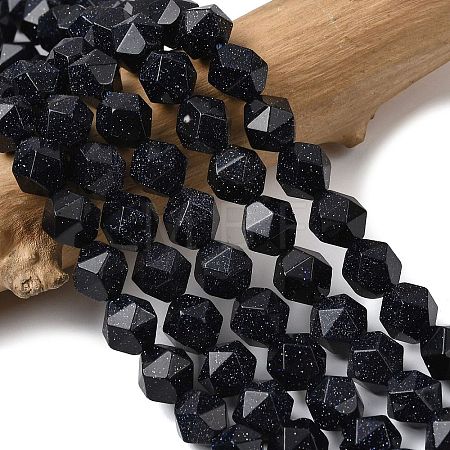 Synthetic Blue Goldstone Beads Strands G-Z119-A24-02-1