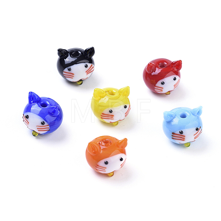Handmade Lampwork Kitten Beads LAMP-I020-04-1