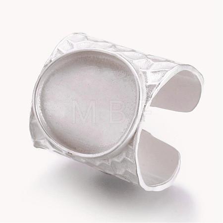 Cuff Brass Pad Finger Ring Settings KK-E703-01MS-1
