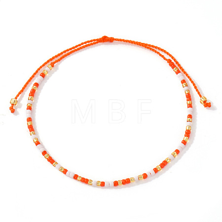 Glass Seed Bead Braided Bead Bracelets XN3042-4-1