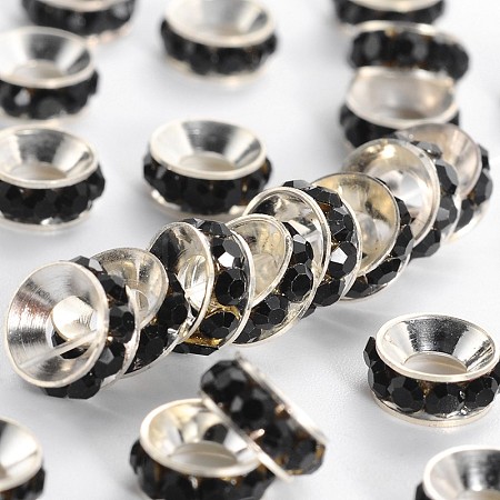 Brass Rhinestone Spacer Beads RB-A020-7mm-02S-1