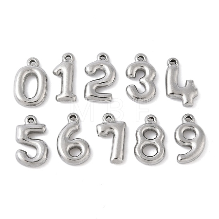 10Pcs 10 Styles 304 Stainless Steel Pendants STAS-K312-01P-1