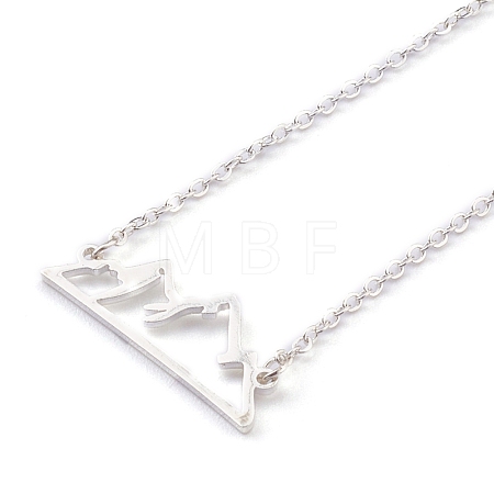 304 Stainless Steel Alps Pendant Necklaces NJEW-Z001-01S-1