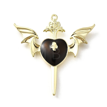 Alloy Black Enamel Gothic Style Pendants PALLOY-R157-06G-05B-1