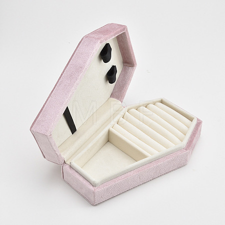Coffin Shaped Velvet Jewelry Storage Boxes DARK-PW0001-116F-1