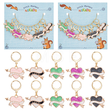 Alloy Enamel Pendant Stitch Markers HJEW-AB00262-1