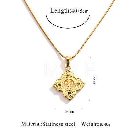 304 Stainless Steel Crystal Rhinestone Hollow Pendant Necklaces WG5EFC4-07-1
