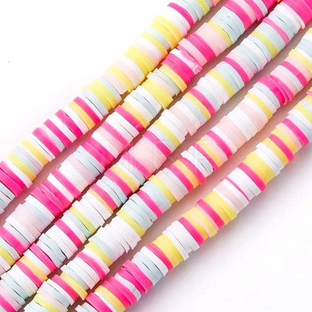 Handmade Polymer Clay Beads Strands CLAY-R089-6mm-T02B-05-1