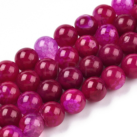 Dyed Natural Agate Beads Strands X-G-T109-8mm-05-1