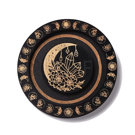 Flat Round Wood Bracelet Display Trays PAAG-PW0009-01D-1