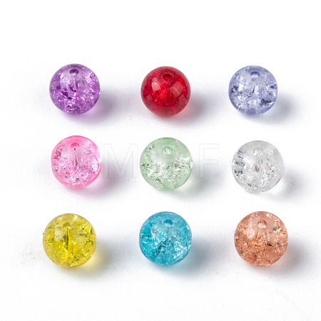 Transparent Crackle Glass Beads CCG-R001-8mm-M-1