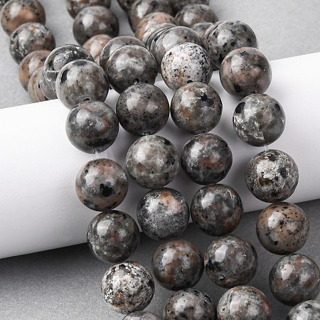 Natural Fluorescent Syenite Rock(Glow under UV Light) Beads Strands G-G789-02E-1