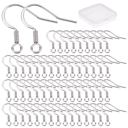 100Pairs Brass Earring Hooks KK-CN0001-78-1