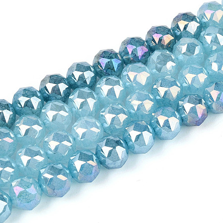 Anti-Tarnish Electroplate Glass Beads Strands GLAA-N064-8mm-11-1