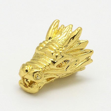 Dragon Head Alloy Beads PALLOY-O059-02-1