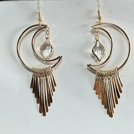 Moon Alloy Rhinestone Dangle Earrings FS-WGEABDC-01-1