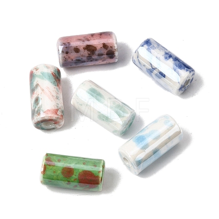 Glazed Porcelain Beads PORC-K012-02-1