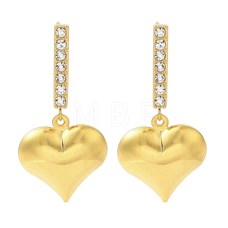 Ion Plating(IP) 304 Stainless Steel Inlay Rhinestone Stud Earrings for Women EJEW-M024-06B-G-1