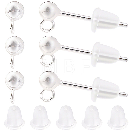 925 Sterling Silver Stud Earring Findings STER-BBC0009-91B-1