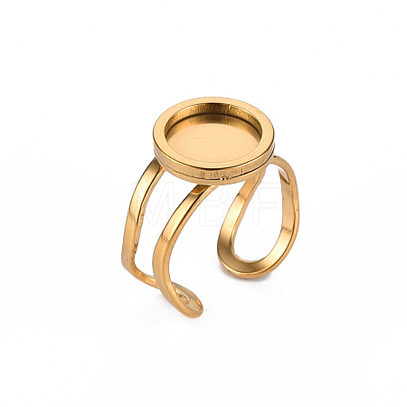 201 Stainless Steel Cuff Ring Findings STAS-S080-040A-G-1