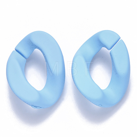 Opaque Spray Painted Acrylic Linking Rings OACR-S036-001B-I10-1