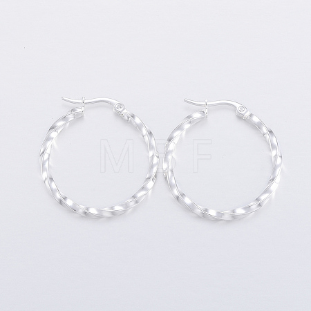 304 Stainless Steel Hoop Earrings EJEW-H327-03C-1