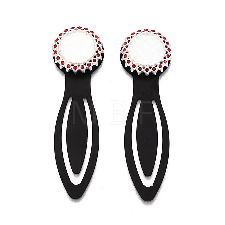Alloy & Iron Bookmark Cabochon Settings PALLOY-N184-02S-1