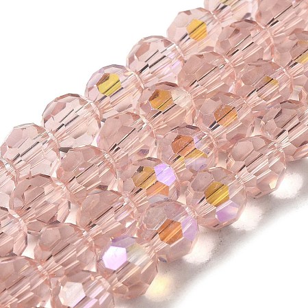 Electroplate Transparent Glass Beads Strands EGLA-A035-T8mm-L20-1
