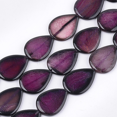 Natural Crackle Agate Beads Strands G-T121-02B-1