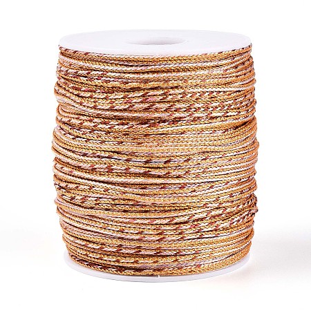 100M Segment Dyed Round Nylon & PET & Polyester Metallic Braided Cord OCOR-N009-01F-1