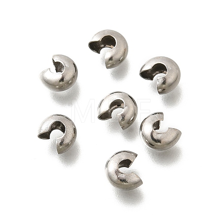 304 Stainless Steel Crimp Beads Covers X-STAS-P239-34P-05-1