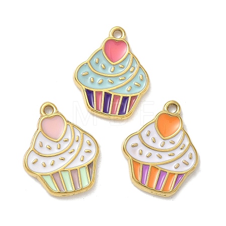 304 Stainless Steel Enamel Pendants STAS-G362-09G-1