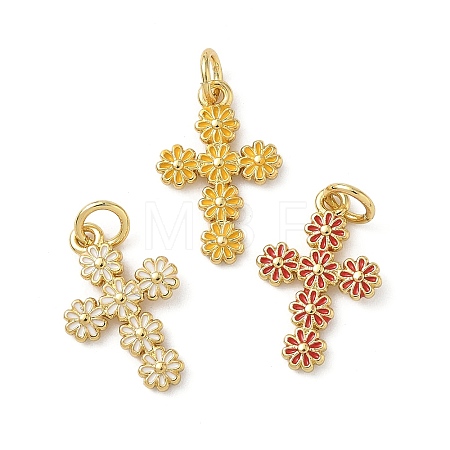Brass Enamel Pendants KK-A273-02G-1